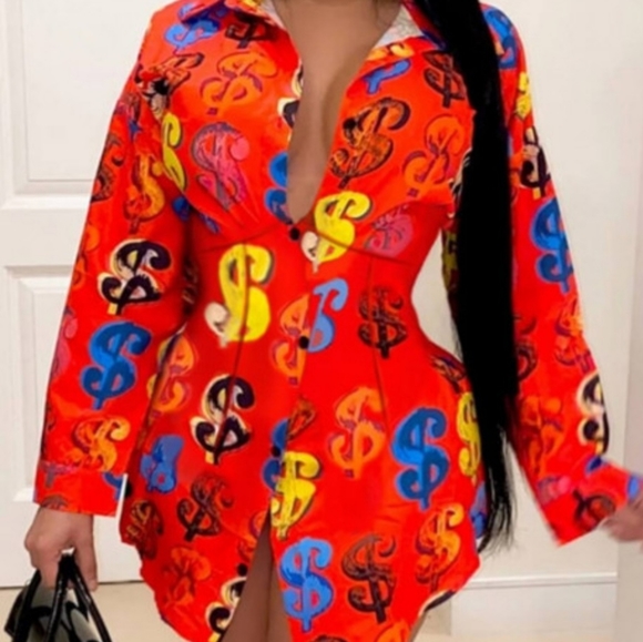 Women's Custom Money Shirt dress Tc-Dreams - Picture 1 of 2
